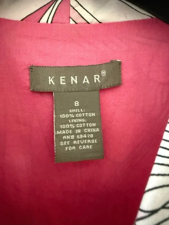 Kenar Pink Floral Sleeveless Button-Up Dress Size 8 100% Cotton - Picture 4 of 8